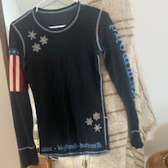 ALP N ROCK WOMEN'S CREW SHIRT SIZE SMALL NAVY BLUE - Picture 1 of 8